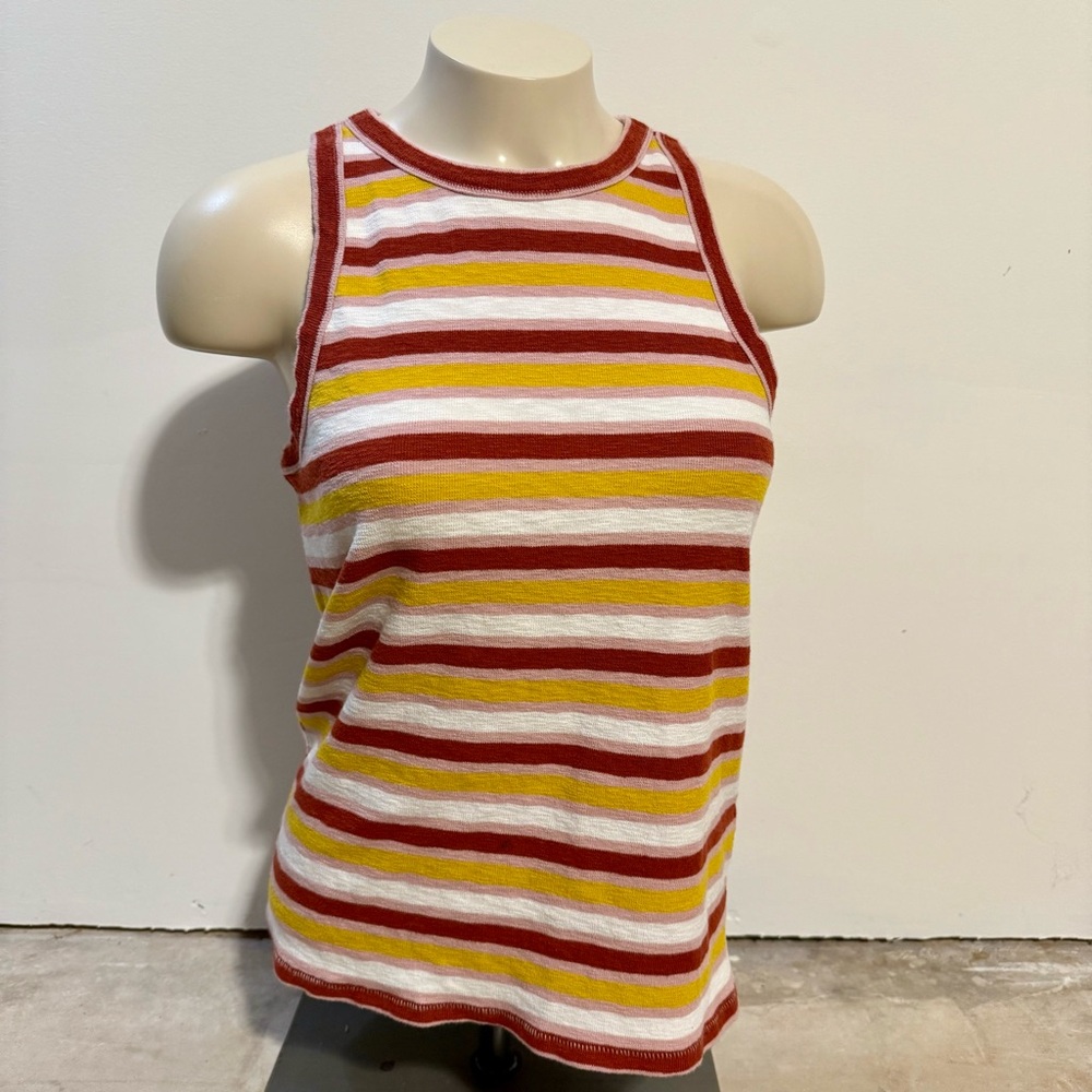 Madewell Striped Sleeveless Top - Red, Yellow, White
